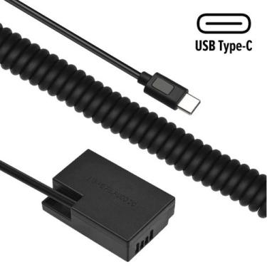 Imagem de Adaptador Dummy PD DR-E18 Bateria Canon LP-E17 Espiral USB-C - WorldVi