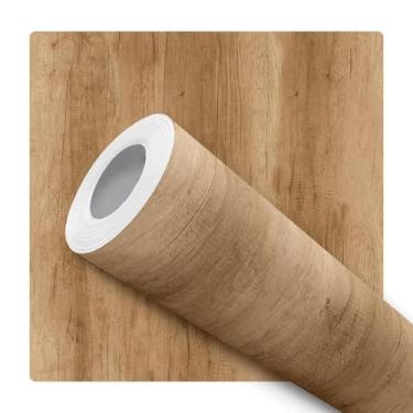 Imagem de Papel De Parede Adesivo Decorativo Lavável Efeito Tons Madeira Liso Sa