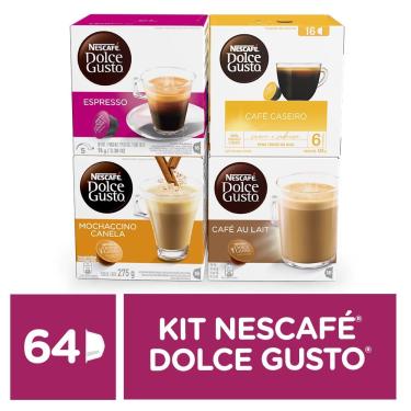 Imagem de Kit de Cafés e Lattes Nescafé Dolce Gusto - 64 capsulas