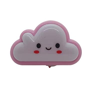 Imagem de Mini Abajur de Tomada Luminária Infantil C/ Formato de Nuvem (Rosa)