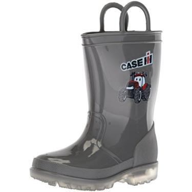 Imagem de Botas de chuva AdTec infantis de borracha à prova d'água com alça fácil de colocar CI-5010, cinza, 9 M EUA