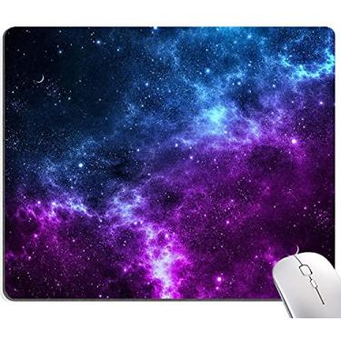 Imagem de DUADELI Galaxy com muita estrela Mouse Pad, Nebulosa Cósmica Mouse Pad Design Personalizado, Mouse Pad Quadrado Impermeável Base de Borracha Antiderrapante MousePads para Laptop de Escritório, 9,5 polegadas x 7,9 polegadas x 0,12 polegadas