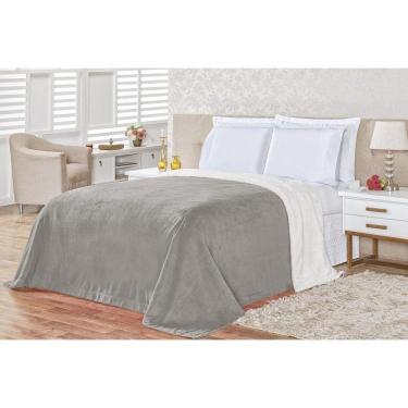 Imagem de Cobertor Coberdrom Alaska King 1 Peça Sherpa Com Manta Cinza