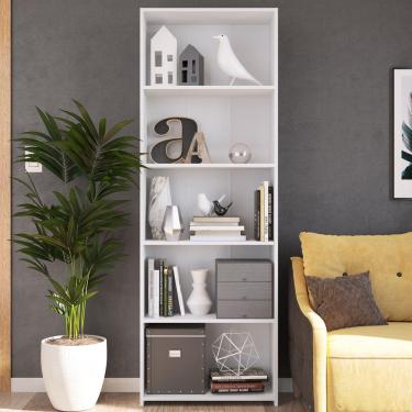 Imagem de Estante Para Livros 5 Prateleiras Mo060 Branco - Art In Móveis