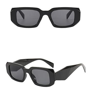 Imagem de Small Polygon Rectangle Women Sunglasses Fashion Retro Square Sun Glasses Men Classic White Glasses Shades UV400,1,Black,Gray,china