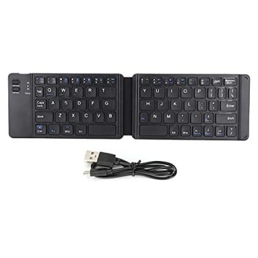 Imagem de Teclado sem fio portátil, mini teclado sem fio teclado mudo teclado ultra fino teclado executivo com vida útil longa, para tablet celular (preto)