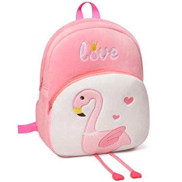 Imagem de Mochila Infantil, VASCHY Mochila para Meninos e Meninas Fofos Animais de Pelúcia Pequena Mochila para Creche para Crianças, Flamingo