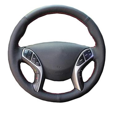 Imagem de JEZOE Capa de volante costurada à mão de couro, para Hyundai Elantra 3 2011-2016 Elantra Sport 2011-2016 Elantra GT 2013-2017