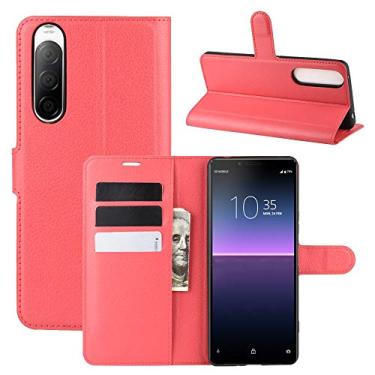 Imagem de YUNCHAO Caixa de telefone Para Sony Xperia 10 Ii Litchi Texture Horizontal Flip Case Protetora com Slips & Cartões Slots & Carteira capa para celular