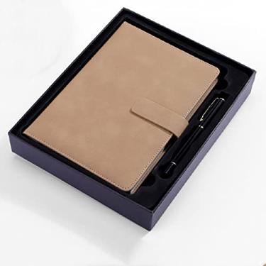 Imagem de A5 notebook engrossado bloco de notas trabalho super grosso diário de papelaria de escritório de negócios, A5 Khaki caixa de presente, 1 peça