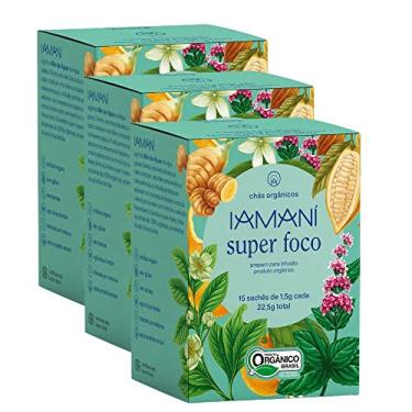Imagem de Chá Iamaní Super Foco Gengibre Hortelã Cacau Orgânico 45sach