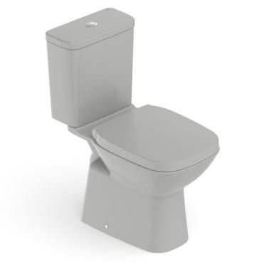 Imagem de Kit Vaso Sanitário com Caixa Acoplada e Assento Soft Close Gap Debba Classic Roca Stone Fosco