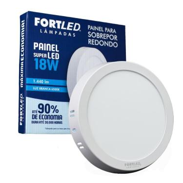 Imagem de Painel Led 18W Redondo Branco Frio Sobrepor Fortled