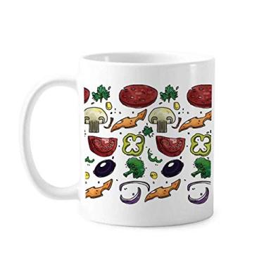 Imagem de Pizza Tomate Foods Peppers Cebola Caneca Cerâmica Café Porcelana Utensílios de Mesa