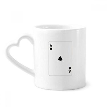 Imagem de Baralho de cartas Spade A padrão caneca café cerâmica copo de coração de vidro