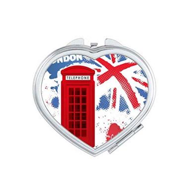 Imagem de DIYthinker Britain Reino Unido Bandeira de Londres Espelho de cabine telefônica vermelha ampliação de viagem portátil maquiagem de bolso portátil