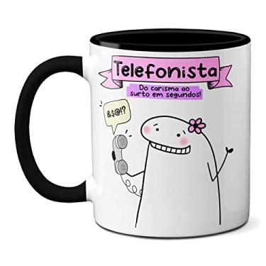Imagem de Caneca Telefonista Do Carismo Ao Surto Em Segundos! Presente (Preta)