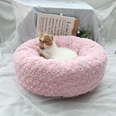 Imagem de Cama de gatinho macia para gato caverna rosquinha de pelúcia quente cuddler cama calmante portátil para cachorro canil almofada lavável tapetes para animais de estimação para gato e cachorro