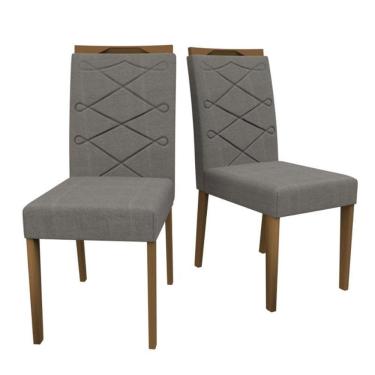 Imagem de Conjunto 2 Cadeiras Caroline Imbuia/Veludo Cinza - New Ceval