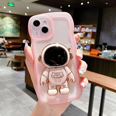Imagem de para iPhone 14 13 Pro Max para iPhone 12 XR Wavy Edge Astronaut Stand Phone Case Soft Case Color Protective Case, Pink, para iphone X