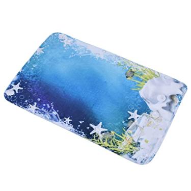 Imagem de Tapete de banheiro doméstico, tapete de flanela absorvente de água antiderrapante para porta de cozinha (40*60 cm)
