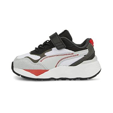 Imagem de PUMA Unissex-Criança Rs-Metric Fechamento Alternativo + Tênis, Puma Branco-Alto Risco Vermelho, 3 Little Kid
