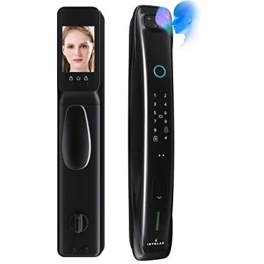 Imagem de Fechadura, WIFI Reconhecimento facial 3D da porta de segurança fechadura da porta inteligente fechaduras eletrônicas chave ic cartão desbloquear TUYA app câmera bloqueio eletrônico (X3)