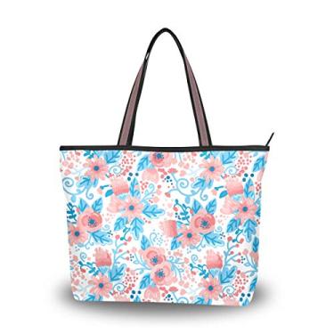 Imagem de Bolsa de ombro floral com flores brilhantes bolsa de mão para mulheres e meninas, Multicolorido., Medium