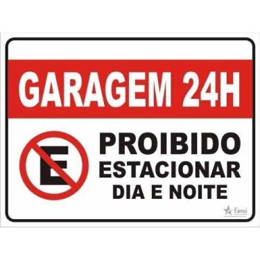 Imagem de Yexati Placa Proibido Estacionar - Branco com Vermelho - Tamanho Único - Montagem na Parede - Sinal de Proibição de Estacionamento