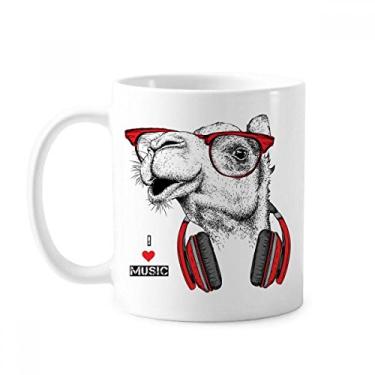 Imagem de Camel Headset Caneca de cerâmica para pintura musical Rock Caneca de cerâmica café porcelana