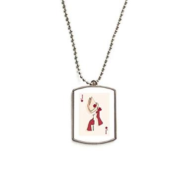 Imagem de DIYthinker Colar para animais de estimação com pingente de corrente de aço inoxidável com estampa de coração J