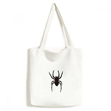 Imagem de Ilustração de Insetos Aranha Preta Bolsa de Lona Bolsa de Compras Casual Bolsa