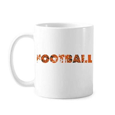 Imagem de Caneca de futebol laranja com palavra estilosa caneca de cerâmica café porcelana louça