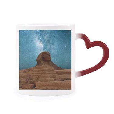 Imagem de Caneca azul céu vermelho terra múmia sensível ao calor vermelha muda de cor