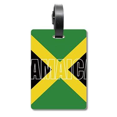 Imagem de Bolsa de mala com nome da bandeira da Jamaica com etiqueta para cartão de bagagem