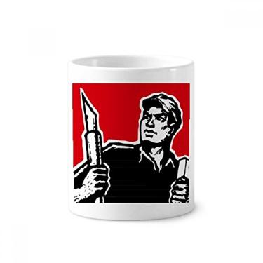 Imagem de Caneta livro chapéu vermelho patriótico escova de dentes caneca, suporte de cerâmica, copo lápis