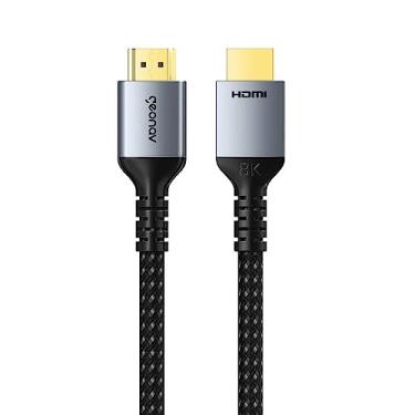 Imagem de Geonav Cabo HDMI 2.1 Ultra High Speed, Suporta resolução 8K a 60Hz ou 4K a 120Hz, 2 metros, nylon trançado reforçado, HDMI2120, Cinza