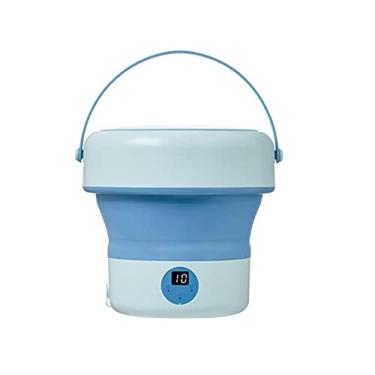 Imagem de Poderosa máquina de lavar portátil pequena portátil mini dobrável mágica dobrável pequena máquina de lavar roupa lavadora máquina de lavar roupa máquina de lavar roupa para apartamento de viagem (cor: azul)
