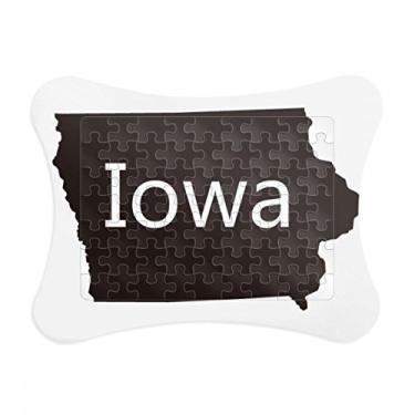 Imagem de Iowa America – Moldura de quebra-cabeça com contorno do mapa dos EUA