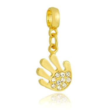 Imagem de Pingente Berloque Mão Manicure Pandora Banhado a Ouro 18k - Premium