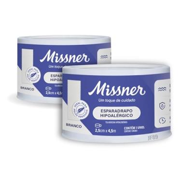 Imagem de Esparadrapo Fita Cirúrgica Impermeável Hipoalérgico Missner 2,5cm X 4,5m - 2 Unidades