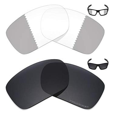 Imagem de Mryok+ 2 pares de lentes de substituição para óculos de sol Oakley Turbine – Cinza Eclipse fotocromático/Stealth preto