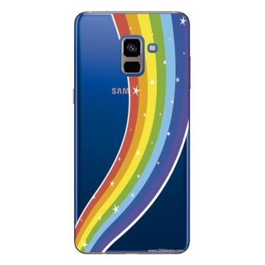 Imagem de Capa Case Capinha Samsung Galaxy A8 Plus Arco Iris Estrelinhas - Showc