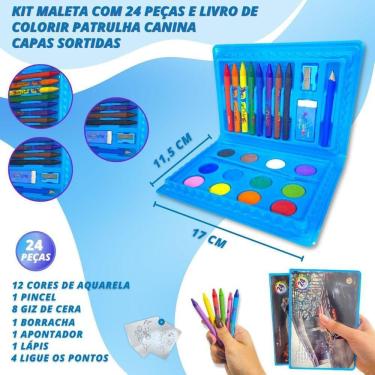 Imagem de Kit 2 Maletas De Pintura Infantil Estojo Escolar 24 Peças