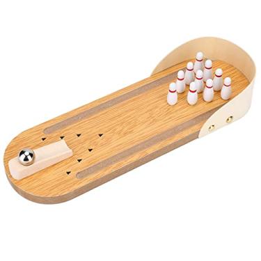 Imagem de Mini Conjunto de Boliche, Brinquedo de Boliche de Mesa, Conjunto de Jogos de Boliche de Madeira, Decoração de Mesa, Brinquedos para Crianças, Pistas de Boliche Em Casa, Fliperama