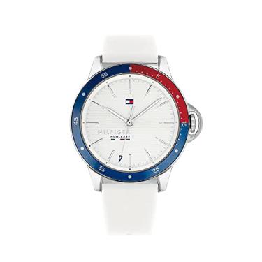 Imagem de Tommy Hilfiger Relógio esportivo feminino de aço inoxidável e pulseira de quartzo, cor: branco (modelo: 1782029), Branco, Relógio de quartzo