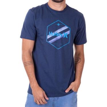 Imagem de Camiseta Hurley Hexa Two Masculina Azul Marinho