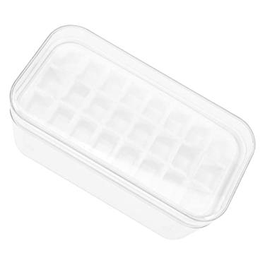 Imagem de PRETYZOOM 1 Conjunto molde de cubo de gelo refrigerante congelador pá de gelo cubo de gelo de silicone forma de gel de silicone forma de gelo com tampa bandeja DIY cubo de gelo