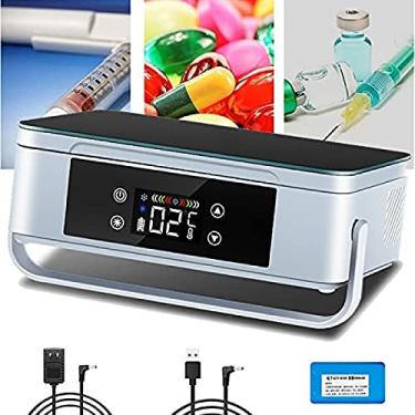 Imagem de Refrigerador de insulina portátil Caixa refrigerada de insulina de alta capacidade 2-8°C Pequeno termostato Drug Reefer Mini refrigerador de carro 10000mAh bateria embutida, para casa, avião