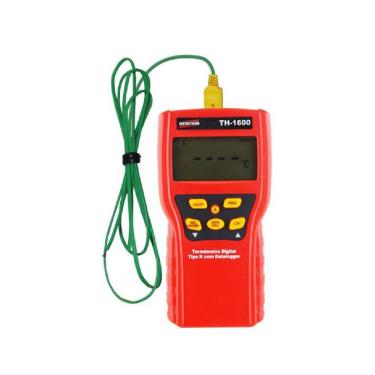 Imagem de Termômetro Digital Sensor Tipo K Superfícies Gases Líquidos Datalogger Manual Hold Máx...